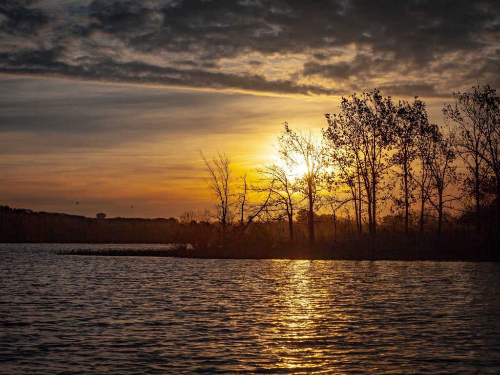 sunset over Lake Tyler
