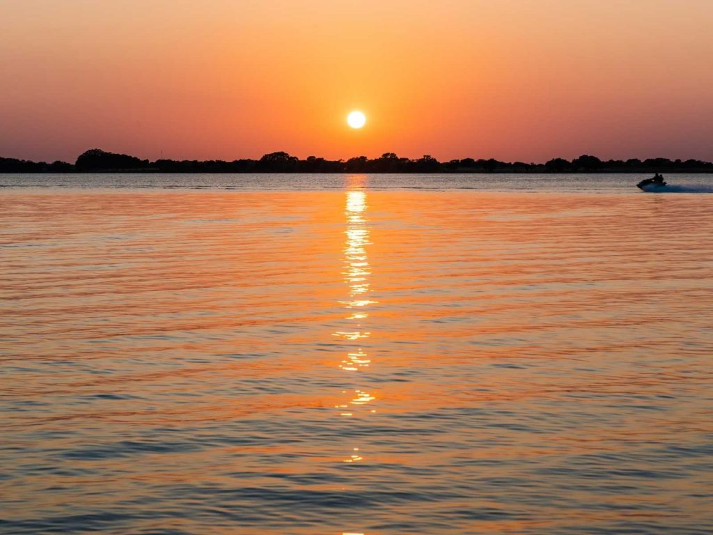 sunset over lake