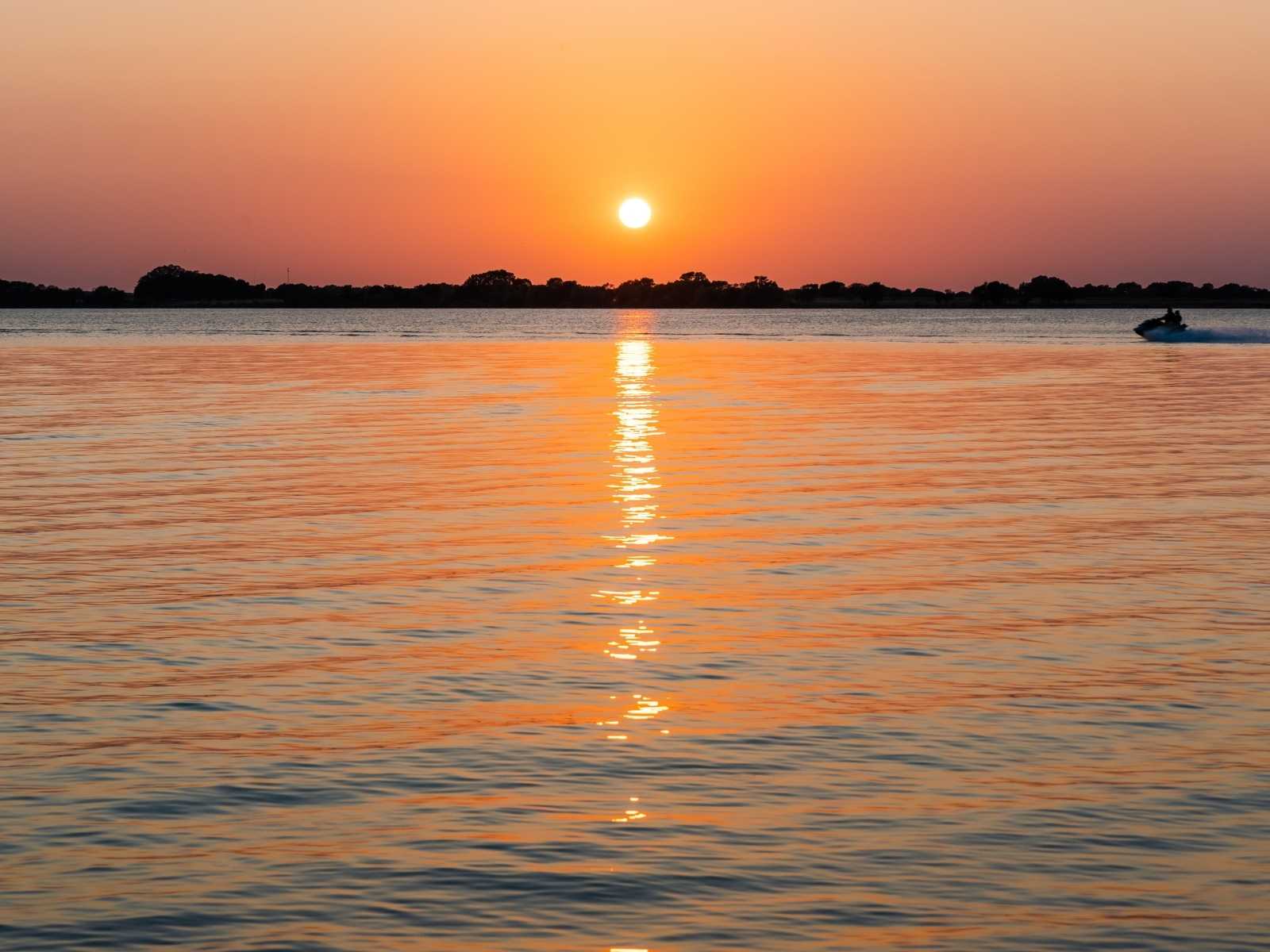 sunset over lake