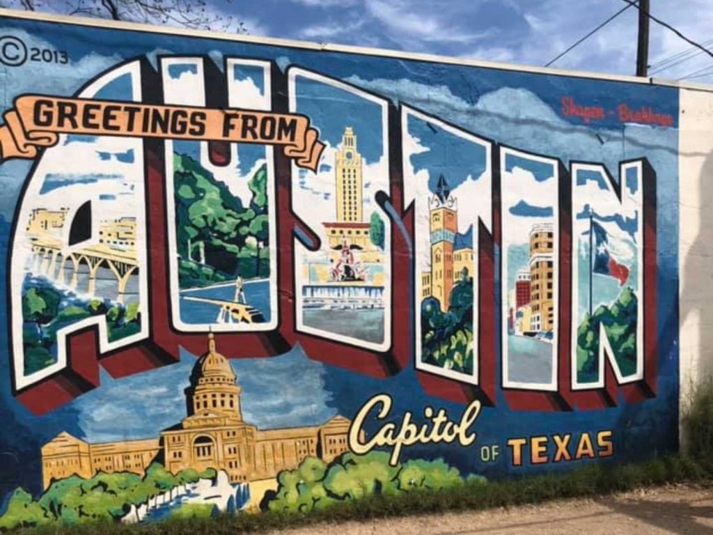 Greetings from Austin mural