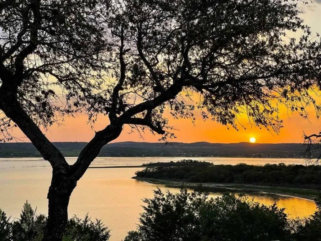 sunset over Lake Buchanan