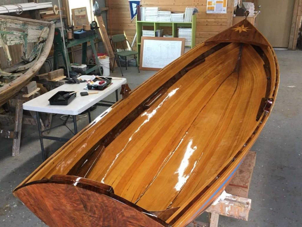 wooden boat at Farley Boat Works