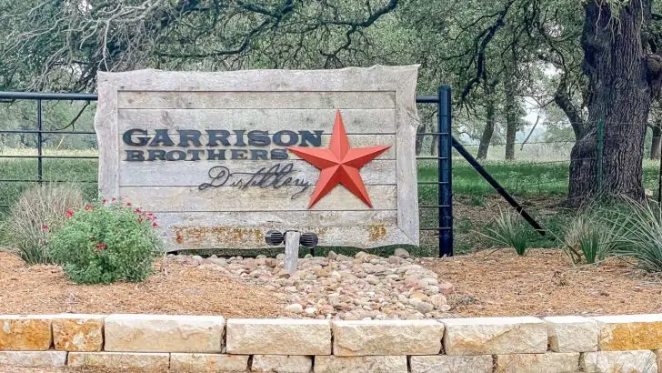 Garrison Brothers Bourbon distillery sign