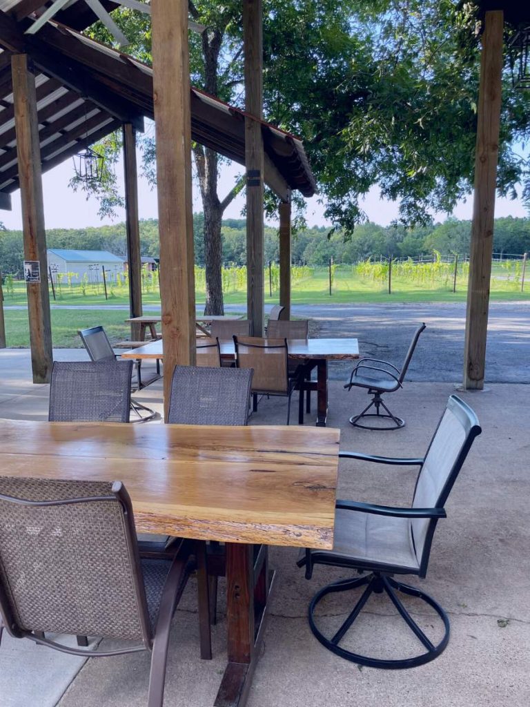 patio area at Valle della Pace Winery