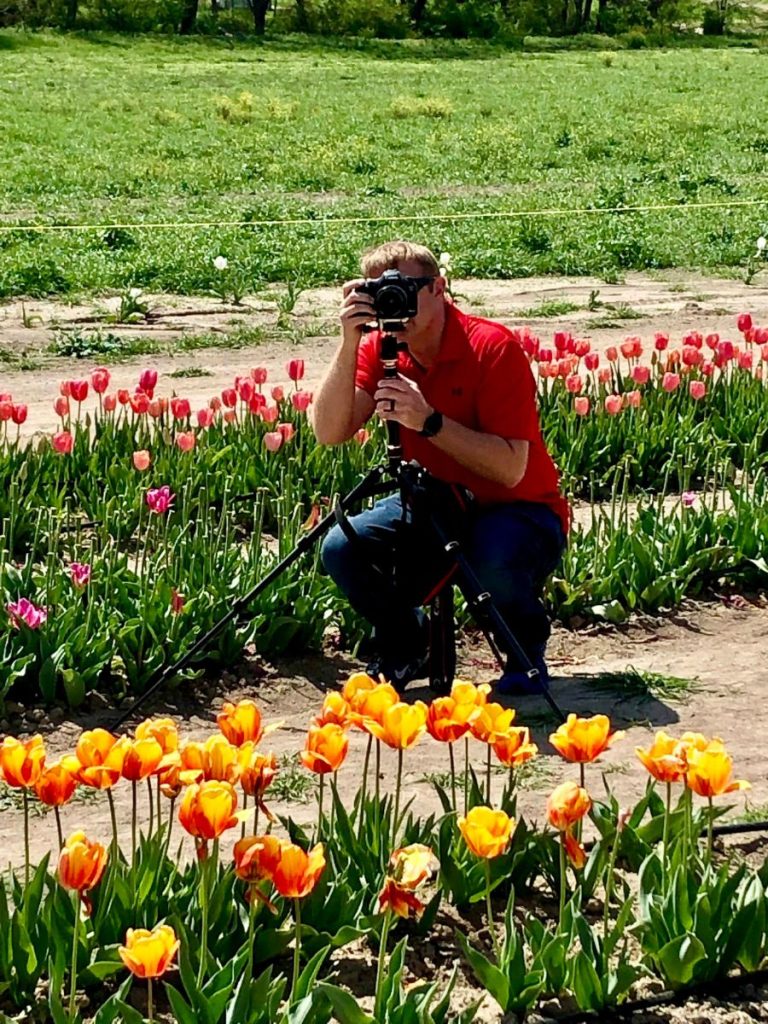 Marty in the tulip fields in Texas