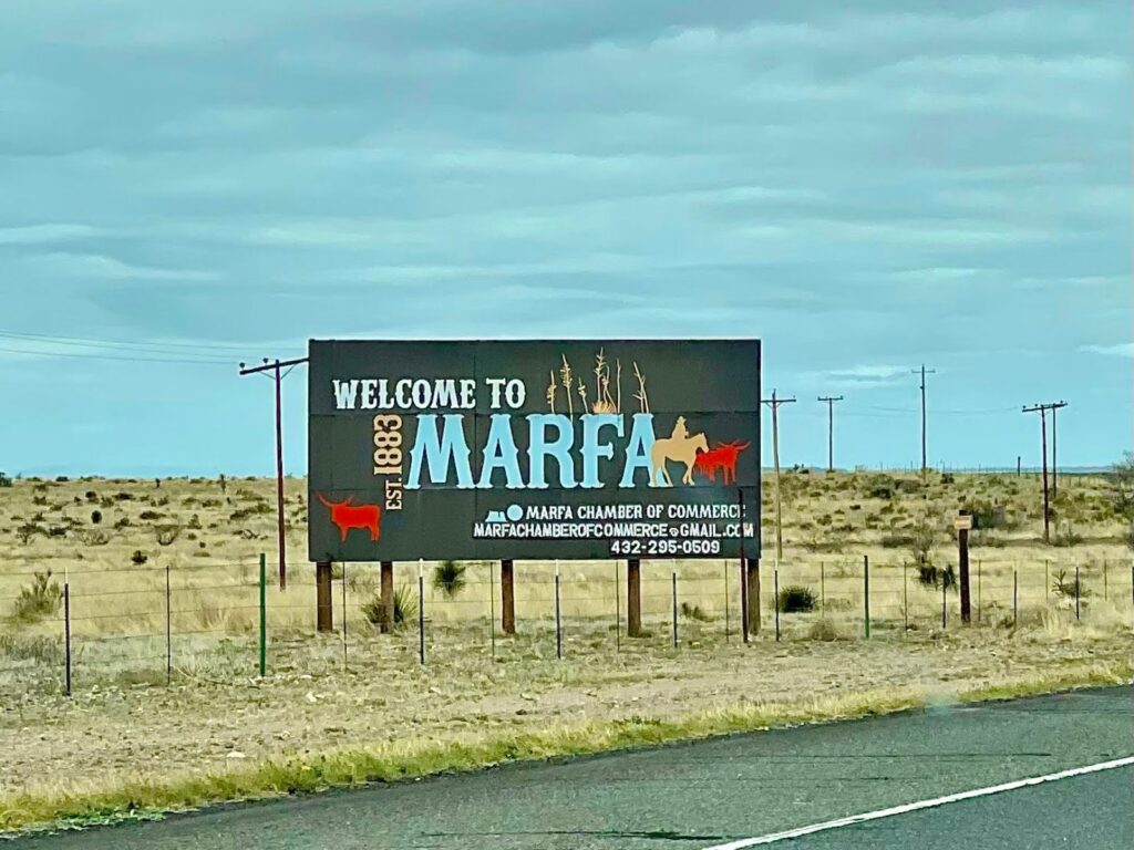 welcome to Marfa sign